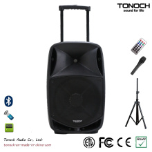 Good Quality 15 Inches Plastic Trolley Professional Speaker with Battery